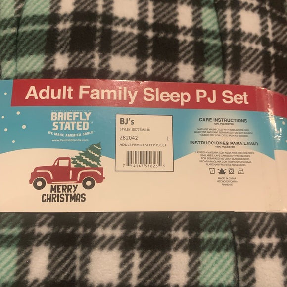 Adult Christmas pajamas set 2 piece large plaid pant set - Picture 3 of 6